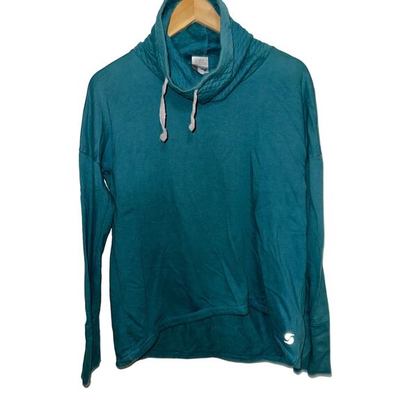 Teal Soffe Funnel Neck Cowl Pull Over Sweatshirt Athletic Jacket Size L - Picture 1 of 4